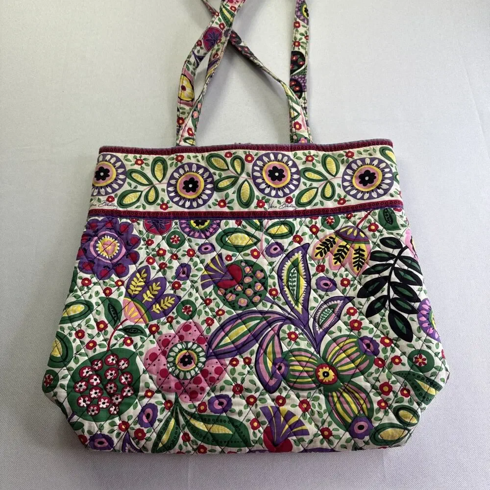 Vera Bradley Toggle Tote Viva La Vera Quilted Cotton Floral Shoulder Bag Retired